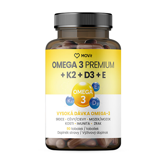 Omega 3 Premium + K2 + D3 + E, 90 tobolek