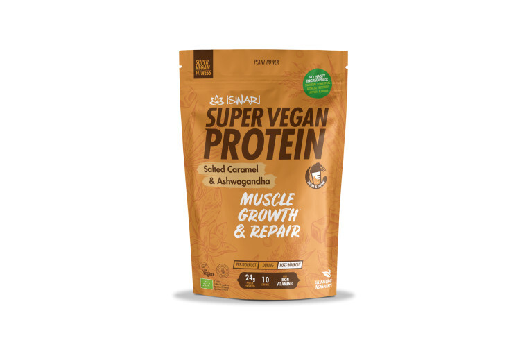 Iswari Bio Super Vegan Protein Slaný karamel - Ashwaganda 350 g