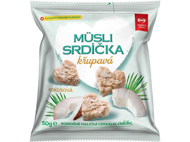 Semix Musli srdíčka křupavá kokosová 50 g