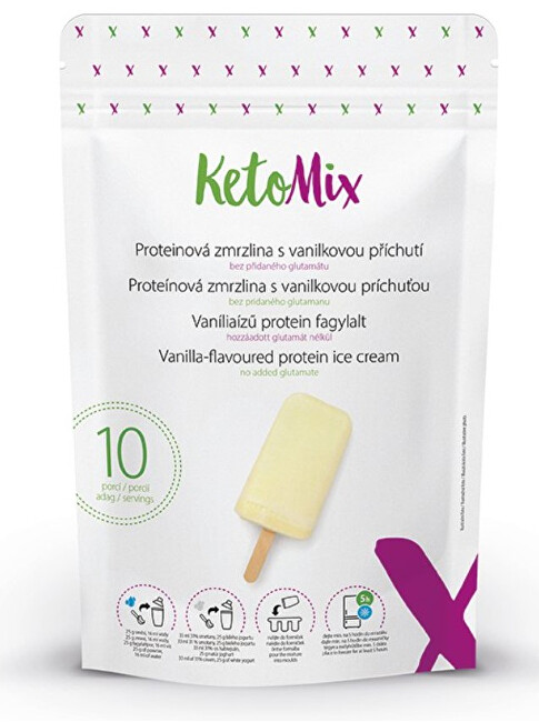 KetoMix Proteinová zmrzlina s vanilkovou příchutí 250 g (10 porcí)
