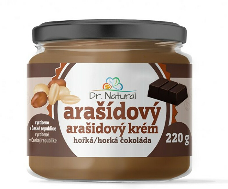 Dr. Natural Arašídový krém s hořkou čokoládou 220 g