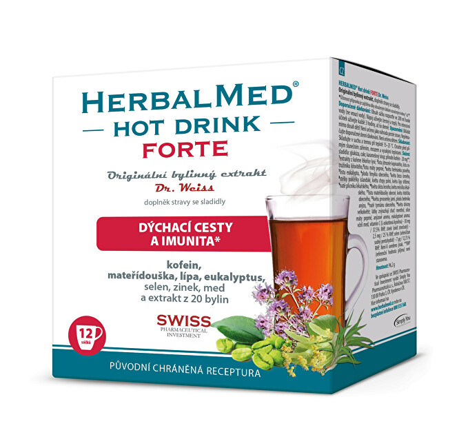Herbalmed HotDrink Forte Dr.Weiss s kofeinen, 24 sáčků