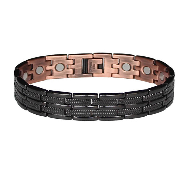 Měděný magnetický náramek 13 mm - černý