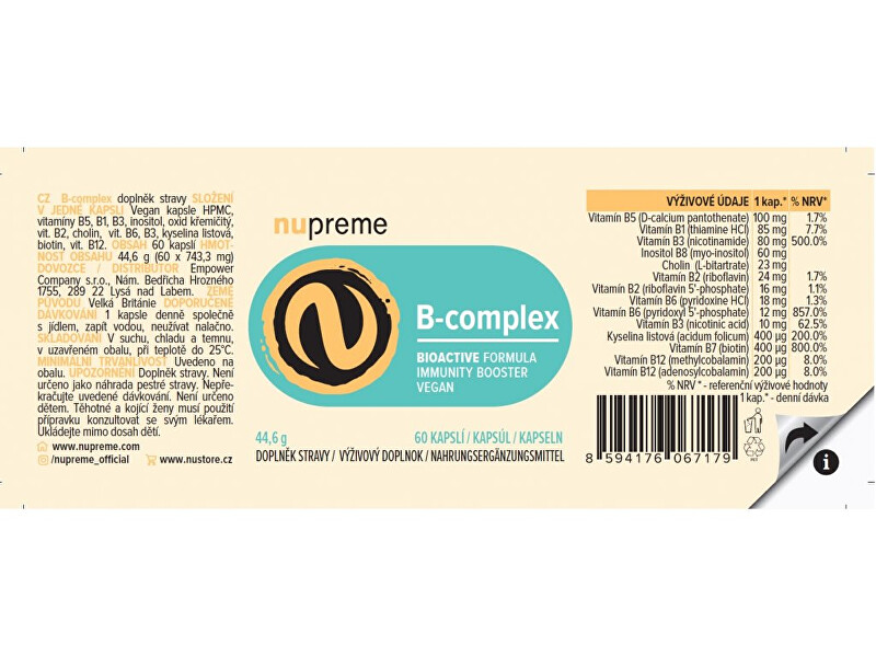 Nupreme B - Complex Bioactive 60 kapslí