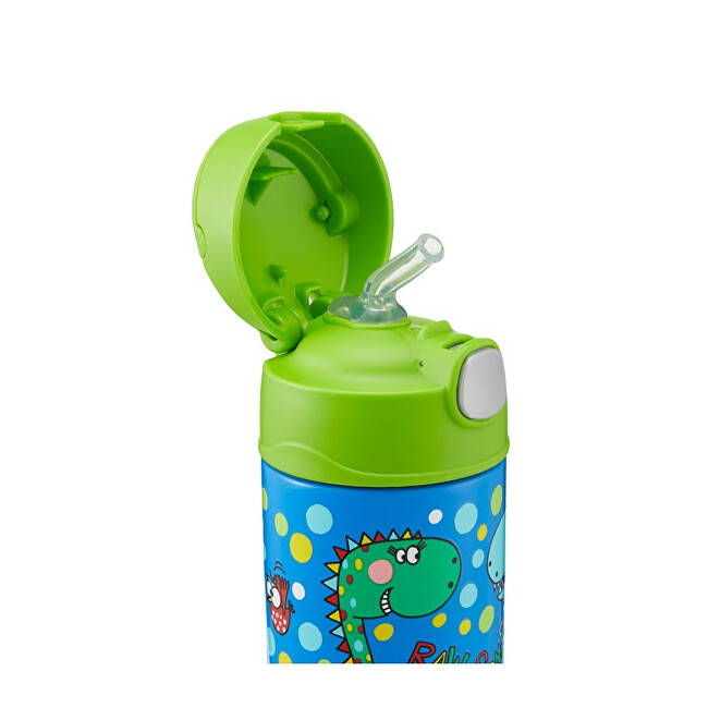 FUNtainer Dětská termoska s brčkem – dinosaurus 355 ml