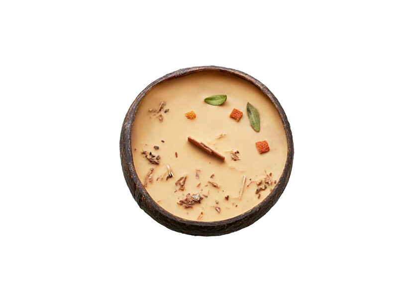 Svíčka v kokosu - vůně Santalwood & Tangerine 500 g