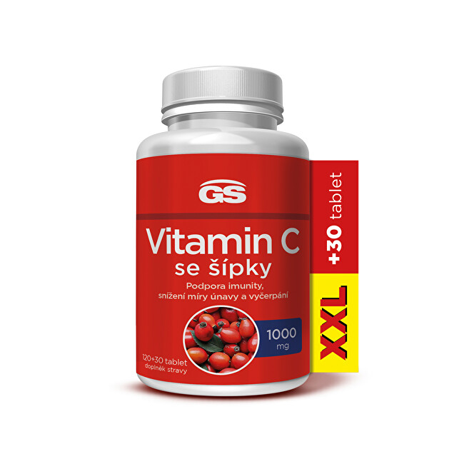 GS Vitamin C 1000 se šípky 120 + 30 tablet XXL