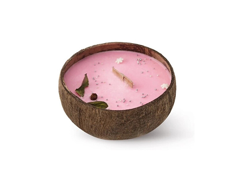 Svíčka v kokosu - vůně Frozen Cranberry