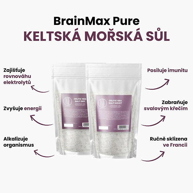 BrainMax Pure Keltská mořská sůl - Suchá 2000 g
