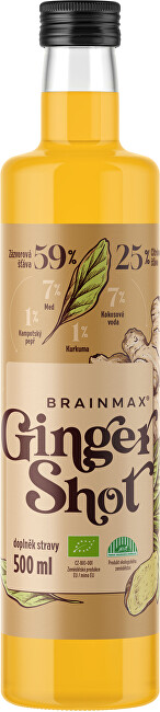 BrainMax Pure Ginger Shot - Zázvorová štáva s kurkumou BIO 500 ml