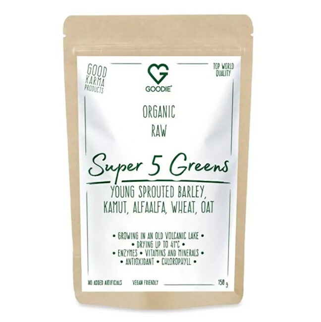 Super 5 Greens - sušené šťávy BIO & RAW 150 g