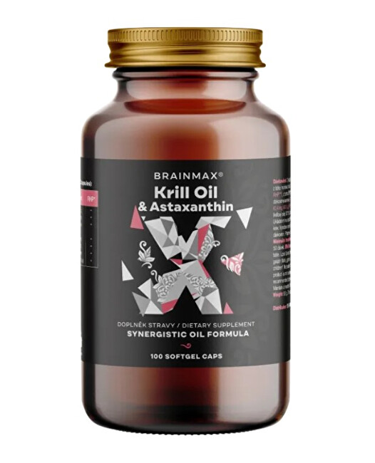 BrainMax Krill Oil s astaxanthinem 100 kapslí