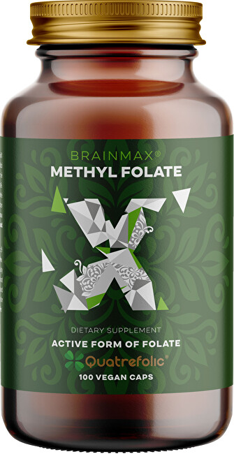 BrainMax Methyl Folate Kyselina listová v aktivní formě 400 mcg 100 kapslí
