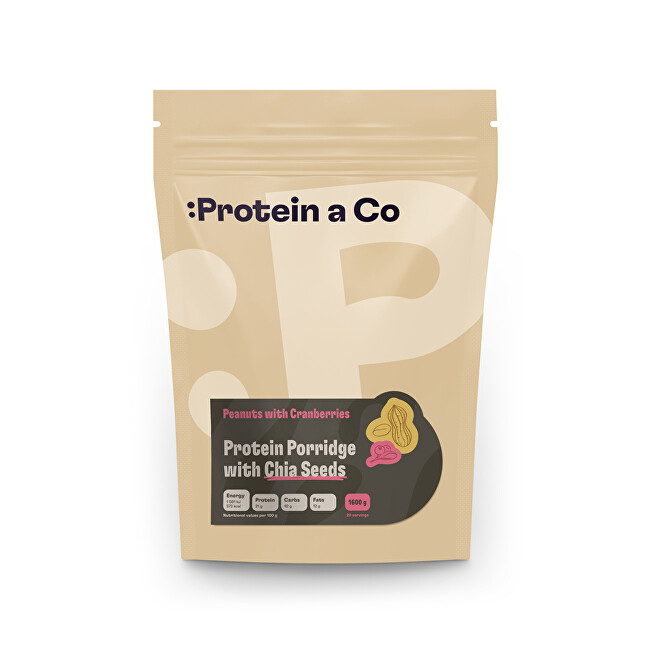 Proteinová kaše s chia - Arašídy s brusinkami 1 600 g