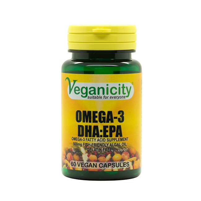 Omega-3 DHA:EPA 500 mg olej z mořských řas 60 vegan kapslí