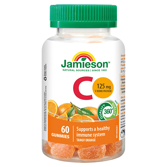 Vitamín C Gummies s příchutí pomeranče 60 želé pastilek