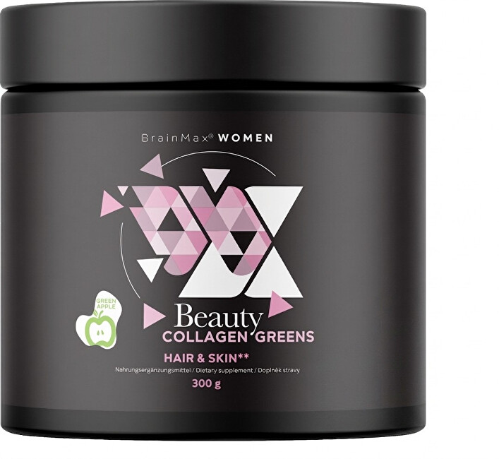BrainMax Women Beauty Collagen Greens - Zelené jablko 300 g
