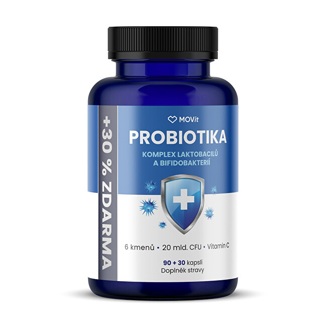 MOVit Energy Probiotika, komplex laktobacilů a bifidobakterií 90 + 30 kapslí