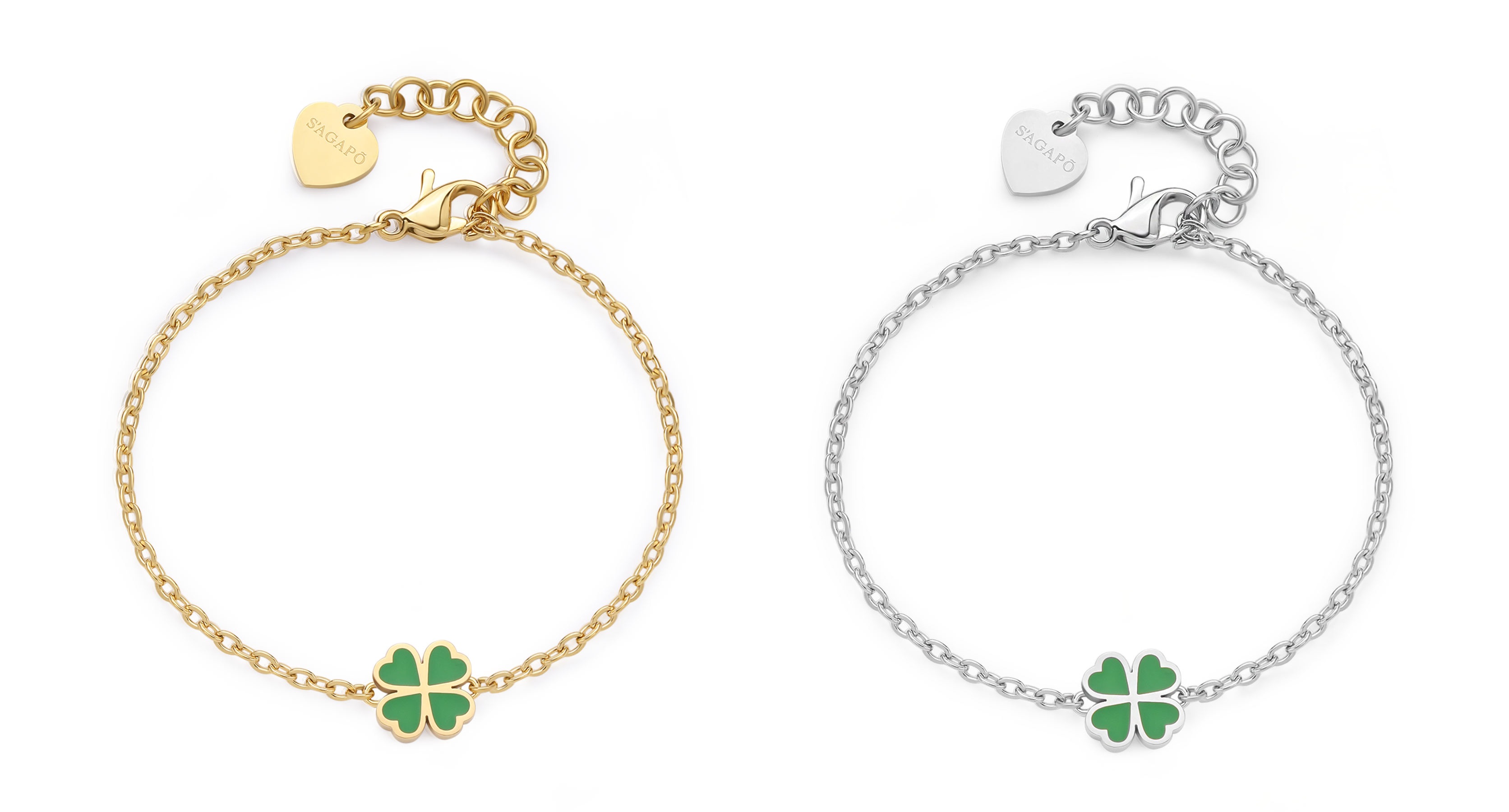 Ocelový náramek se čtyřlístkem Click SCK260/SCK261