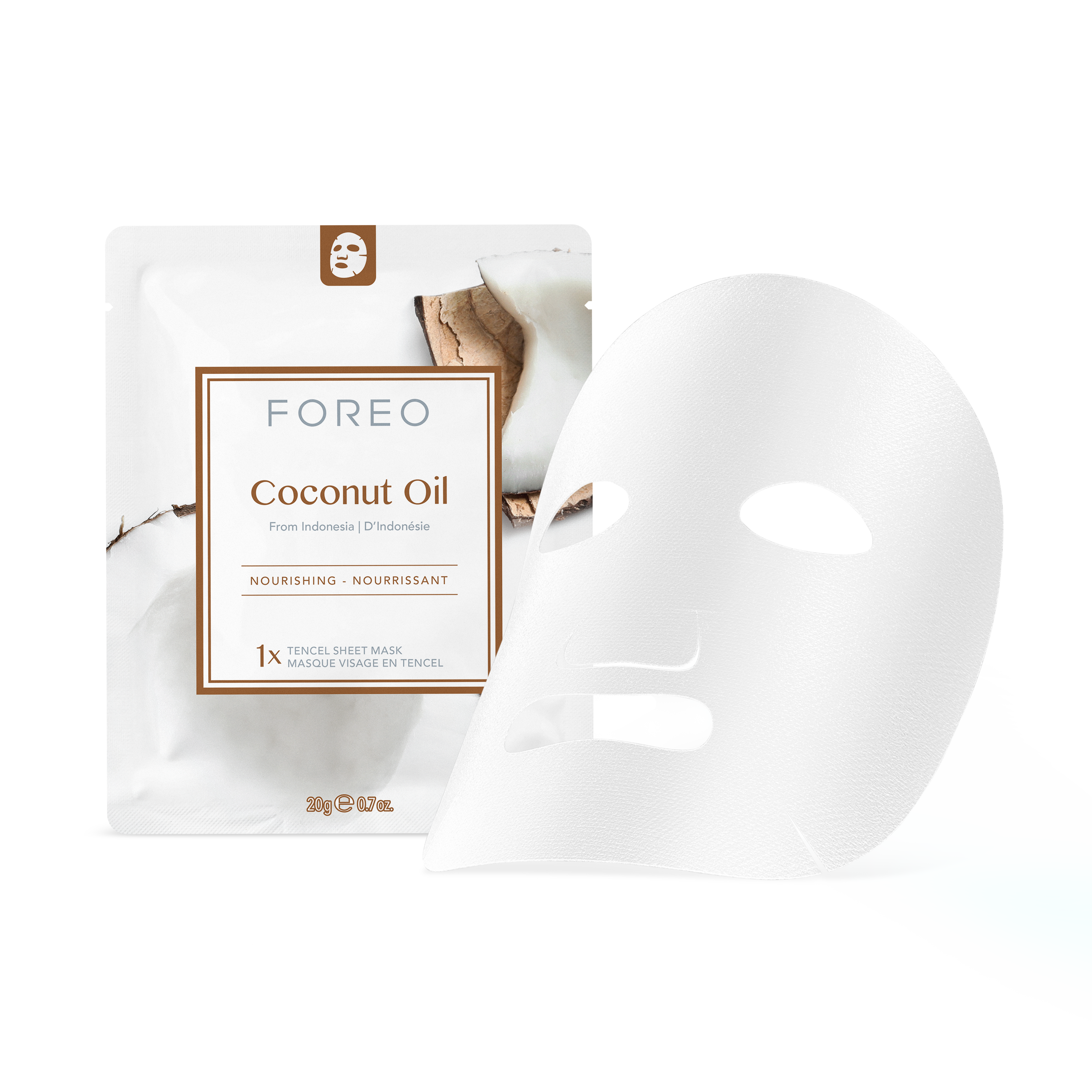 FOREO Vyživující plátýnková maska pro dehydratovanou pleť Coconut Oil 20 g
