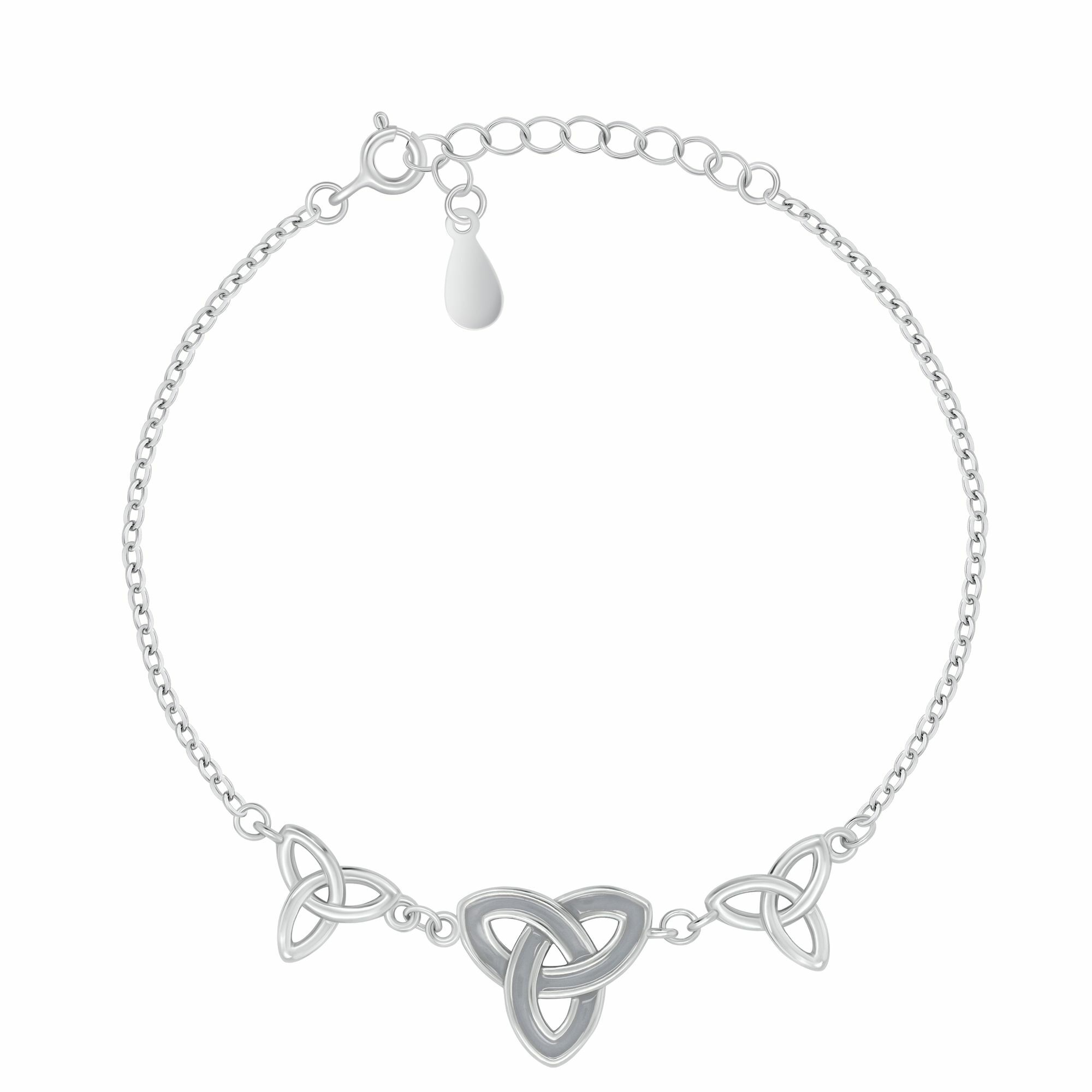 Slušivý strieborný náramok Triquetra BRC223W