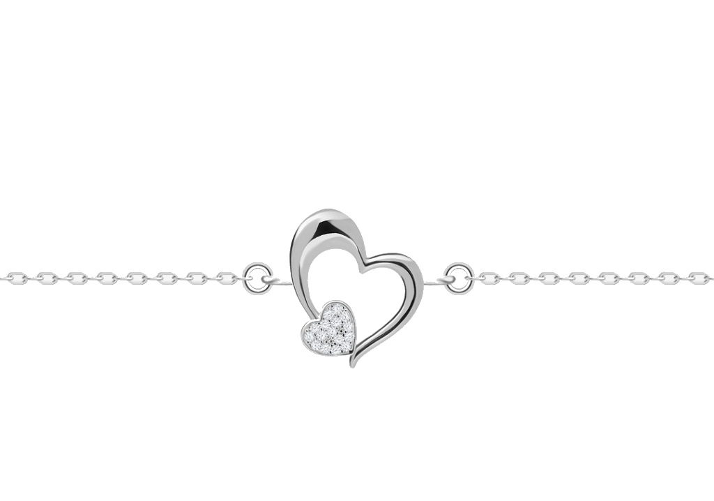 Romantický stříbrný náramek na nohu Tender Heart 5359 00