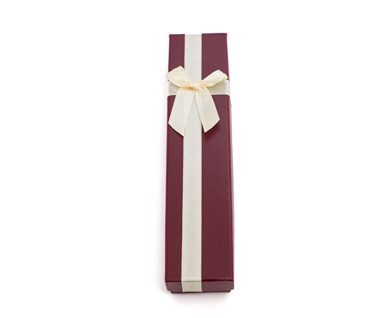 Vínová darčeková krabička s krémovou stužkou KP8-20