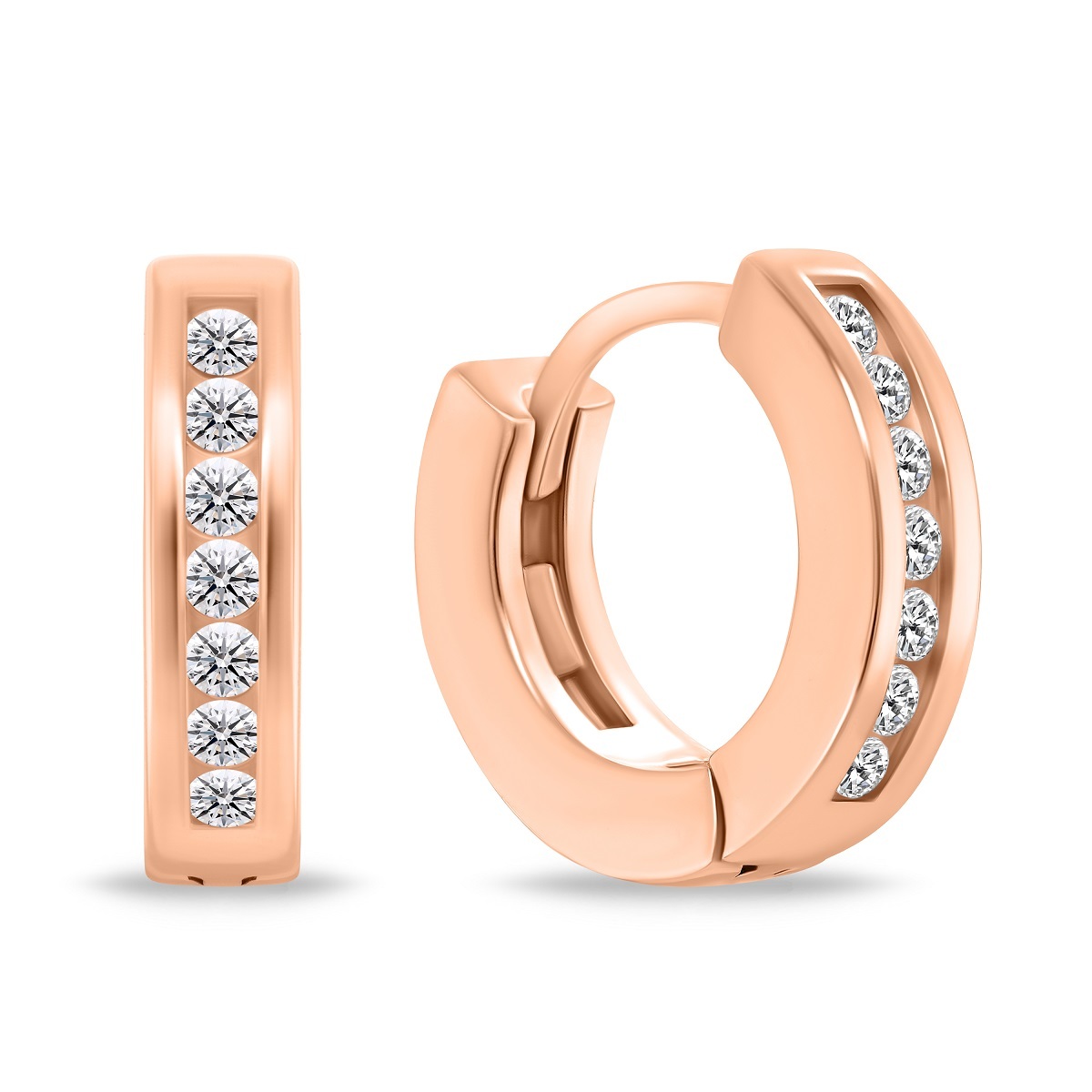Elegant cercei cercuri din bronz cu zirconi EA775R