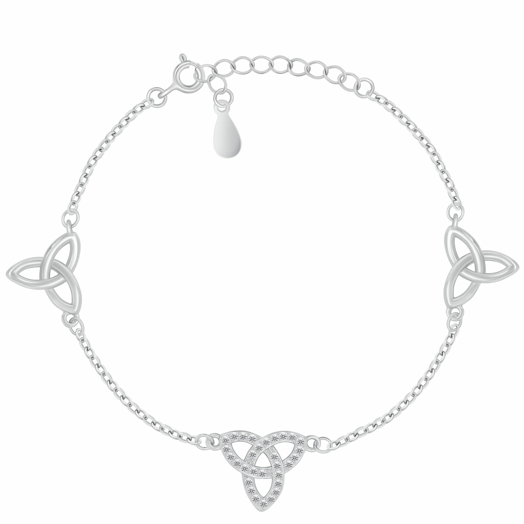 Strieborný dámsky náramok Triquetra BRC214W