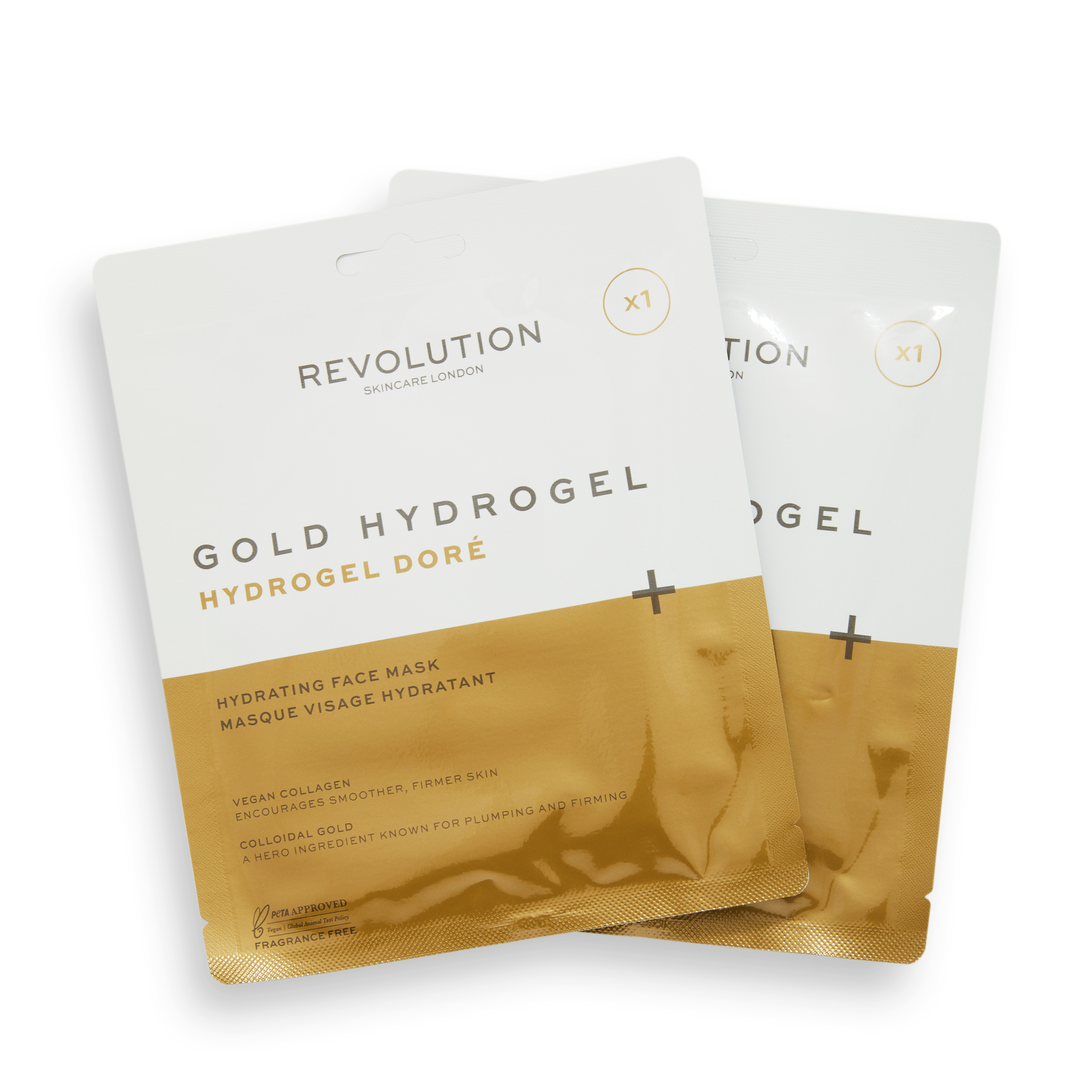 Revolution Skincare  Hydratační pleťová maska Gold Hydrogel 2 ks