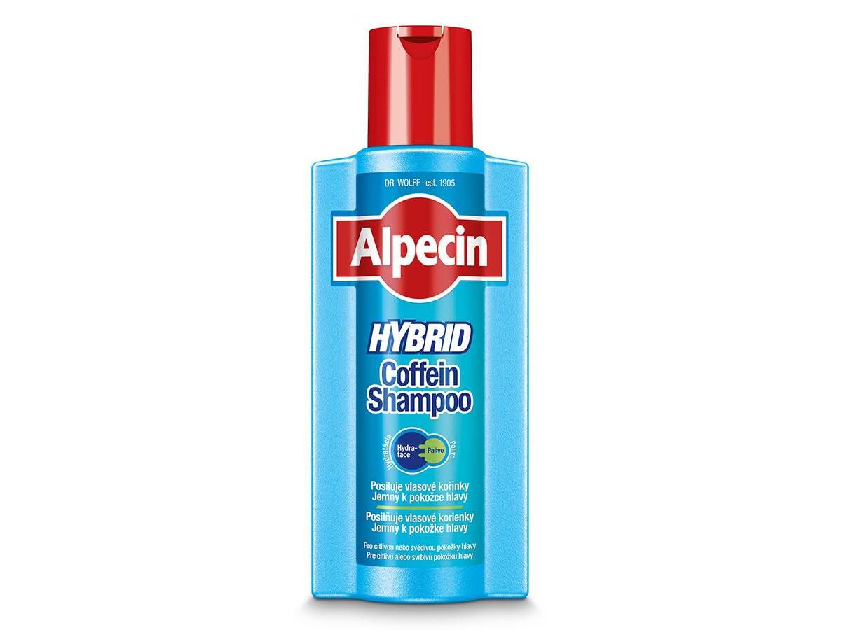 Kofeinový šampon pro citlivou pokožku hlavy Hybrid (Coffein Shampoo) 375 ml