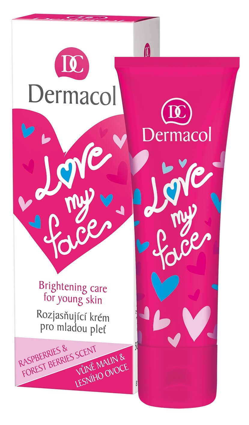 Regenerační a rozjasňující krém pro mladou pleť s vůní malin a lesního ovoce Love My Face (Brightening Cream) 50 ml