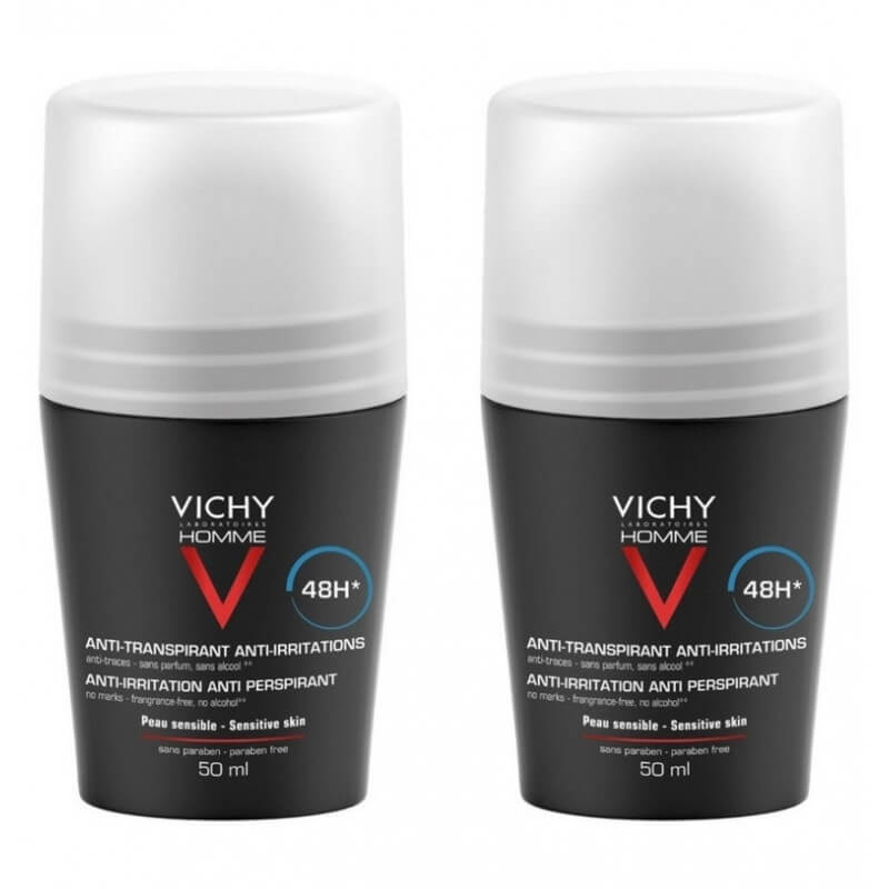 Sada deodorantů pro citlivou pokožku Homme 48H Deo roll-on (Anti-Transpirant Extra Sensitive) 2 x 50 ml