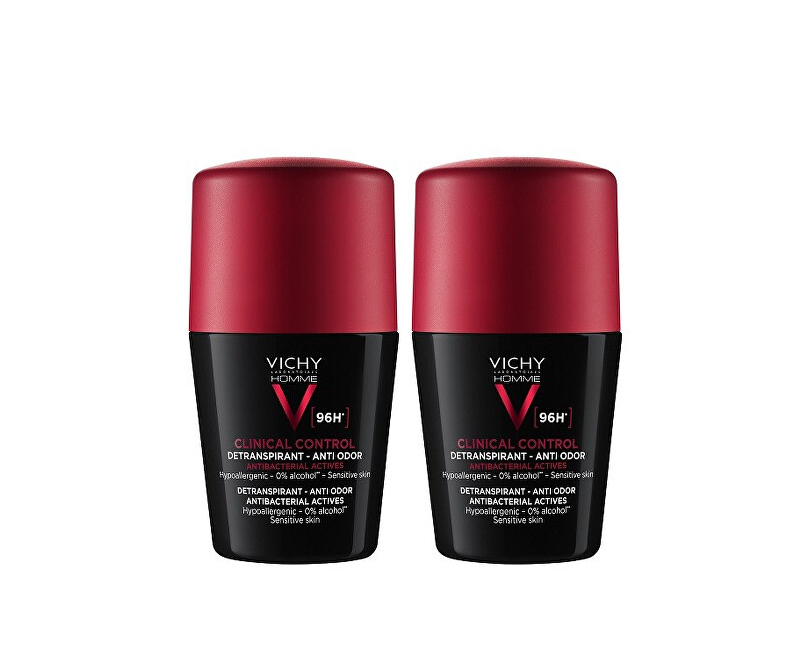 Sada kuličkových detranspirantů proti zápachu pro muže Homme Clinical Control 96h (Detranspirant) 2 x 50 ml