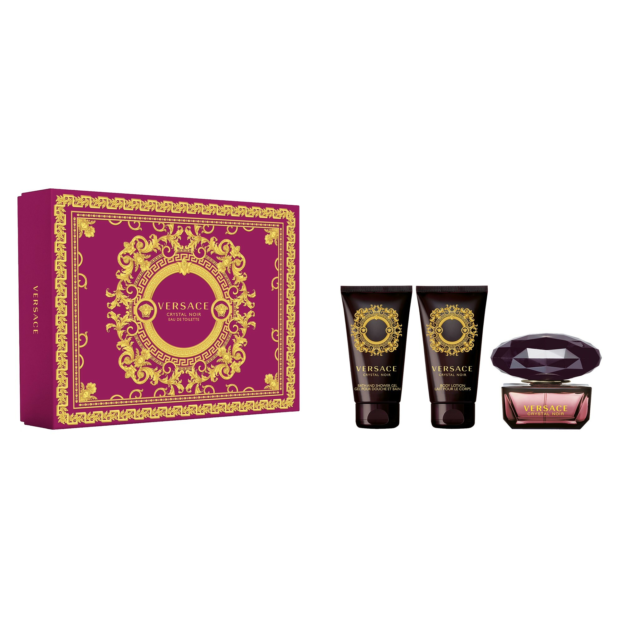 Crystal Noir - EDT 50 ml + tělové mléko 50 ml + sprchový gel 50 ml