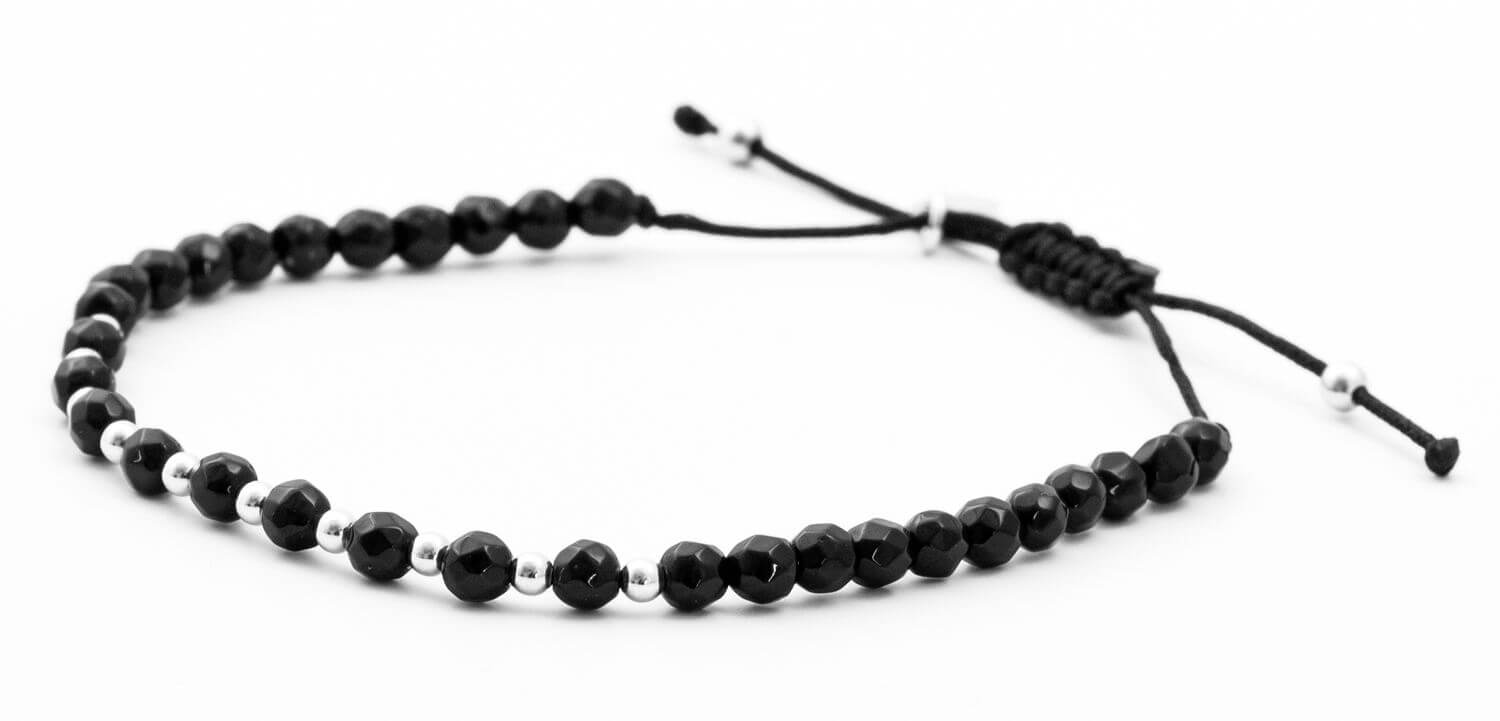 Šňůrkový náramek s onyxem AGB392