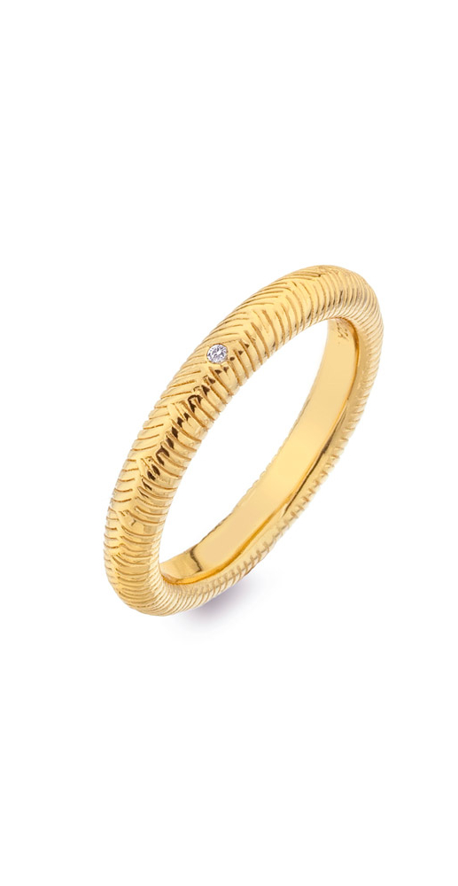 Elegantní pozlacený prsten s diamantem Jac Jossa Hope DR230