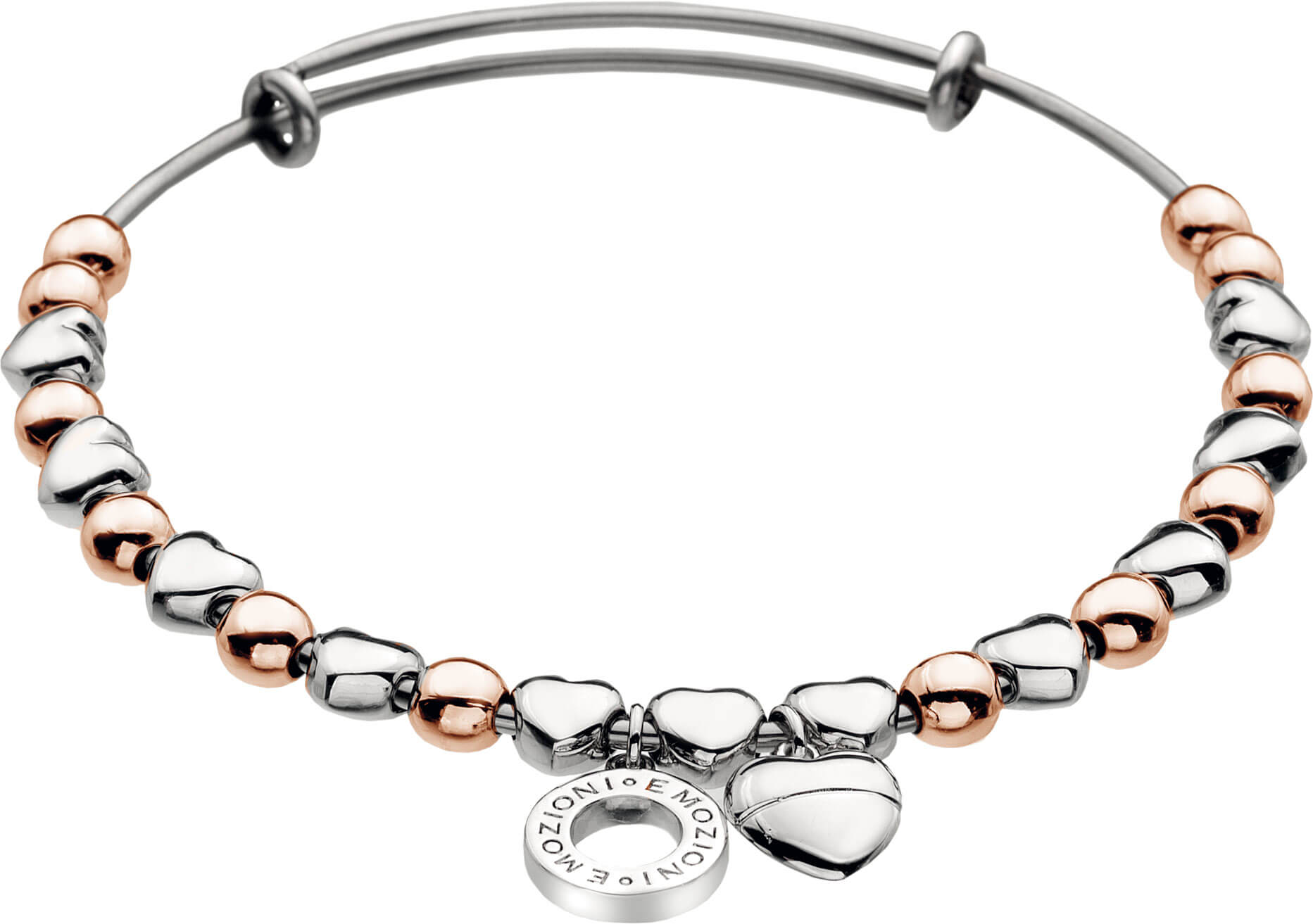 Ocelový náramek Emozioni Rose Gold and Silver Plate DC096
