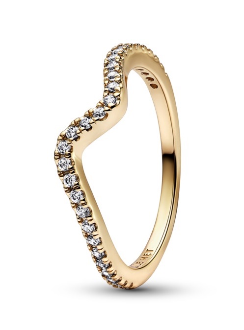 Welliger vergoldeter Ring mit kubischem Zirkonias Timeless Shine 162539C01 Vivantis Von Handtasche bis Parfum