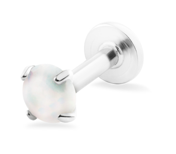 Ocelová labreta s bílým syntetickým opálem | Vivantis.cz - Hello Gorgeous!