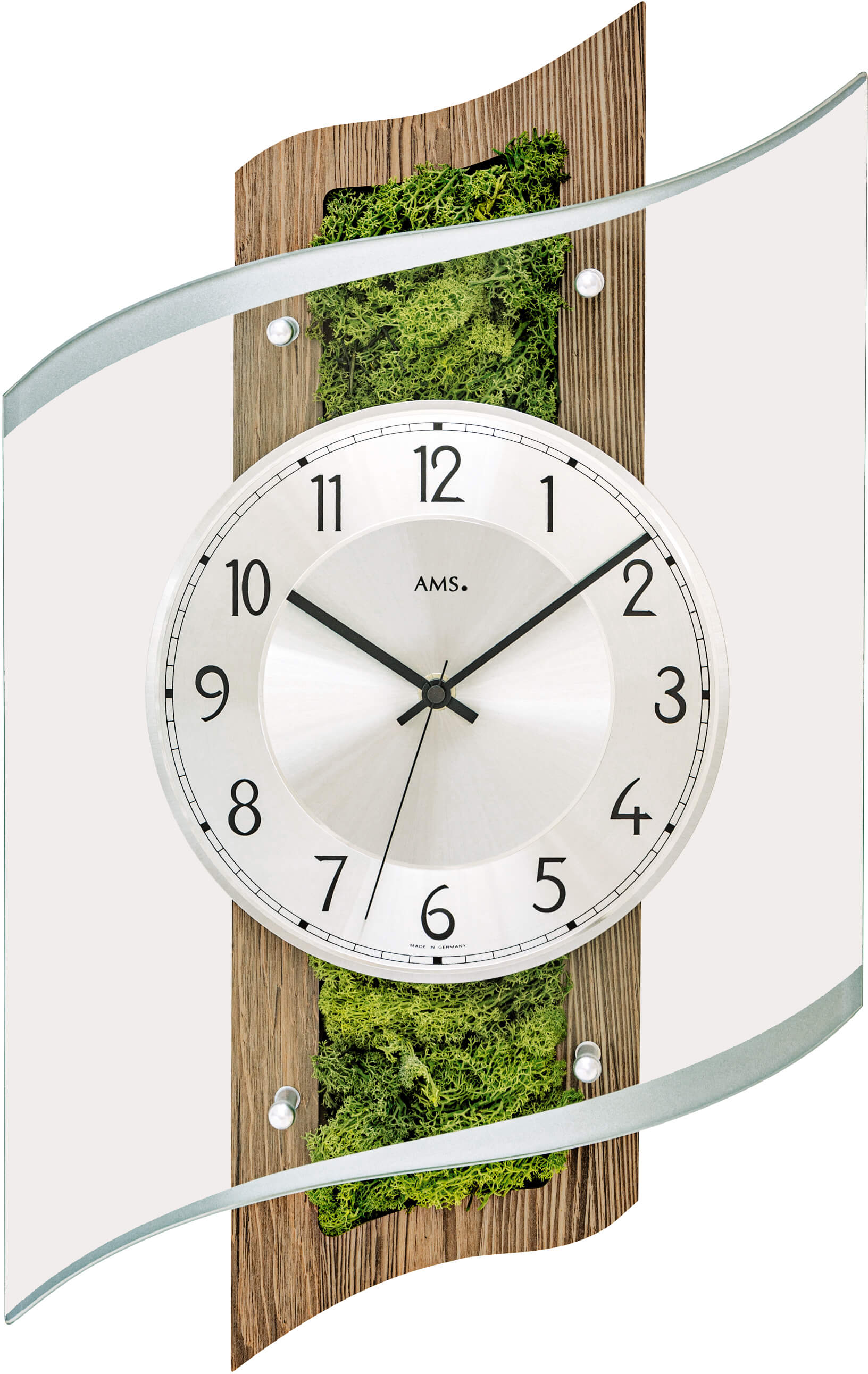 AMS Design Nástěnné hodiny s přírodním mechem 5517