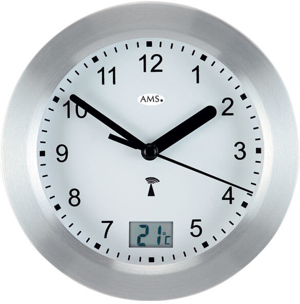 AMS Design Rádiově řízené nástěnné hodiny s teploměrem 5923