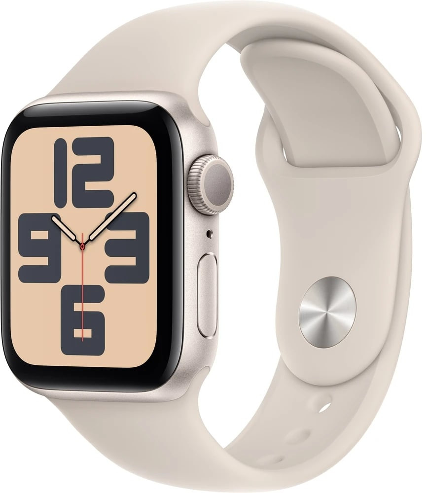 Apple Apple Watch SE (2023) GPS 40mm športový silikónový remienok hviezdne biely S/M