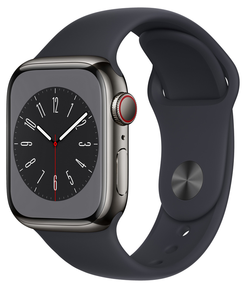 Zobrazit detail výrobku Apple Apple Watch Series 8 GPS + Cellular 41mm Graphite Steel, Midnight Sport