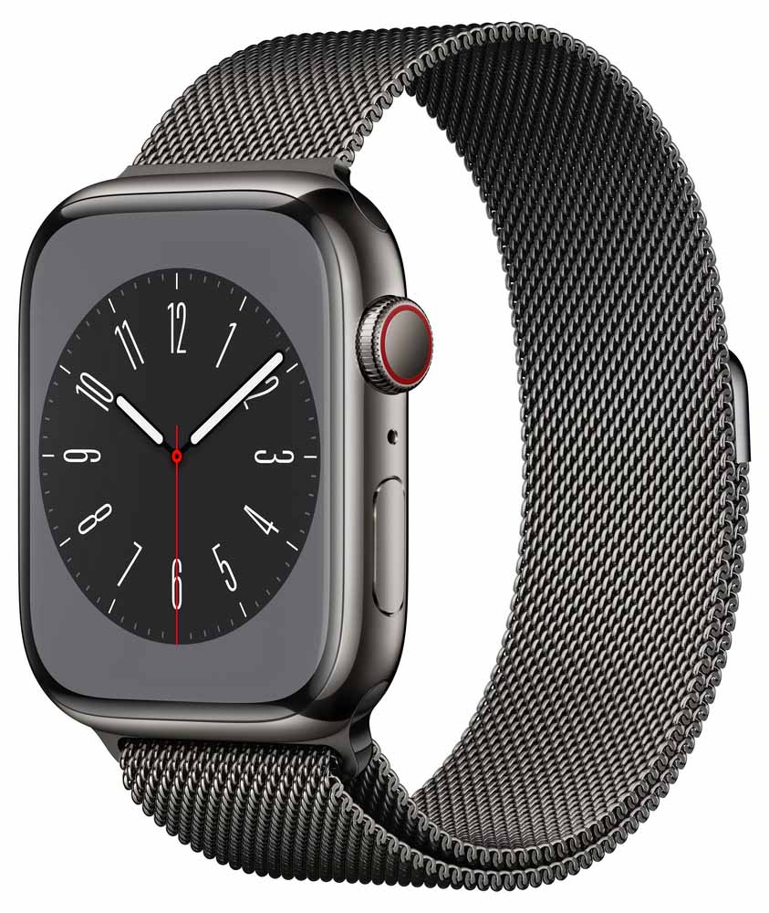 Zobrazit detail výrobku Apple Apple Watch Series 8 GPS + Cellular 45mm Graphite Steel, Graphite Milanese Loop