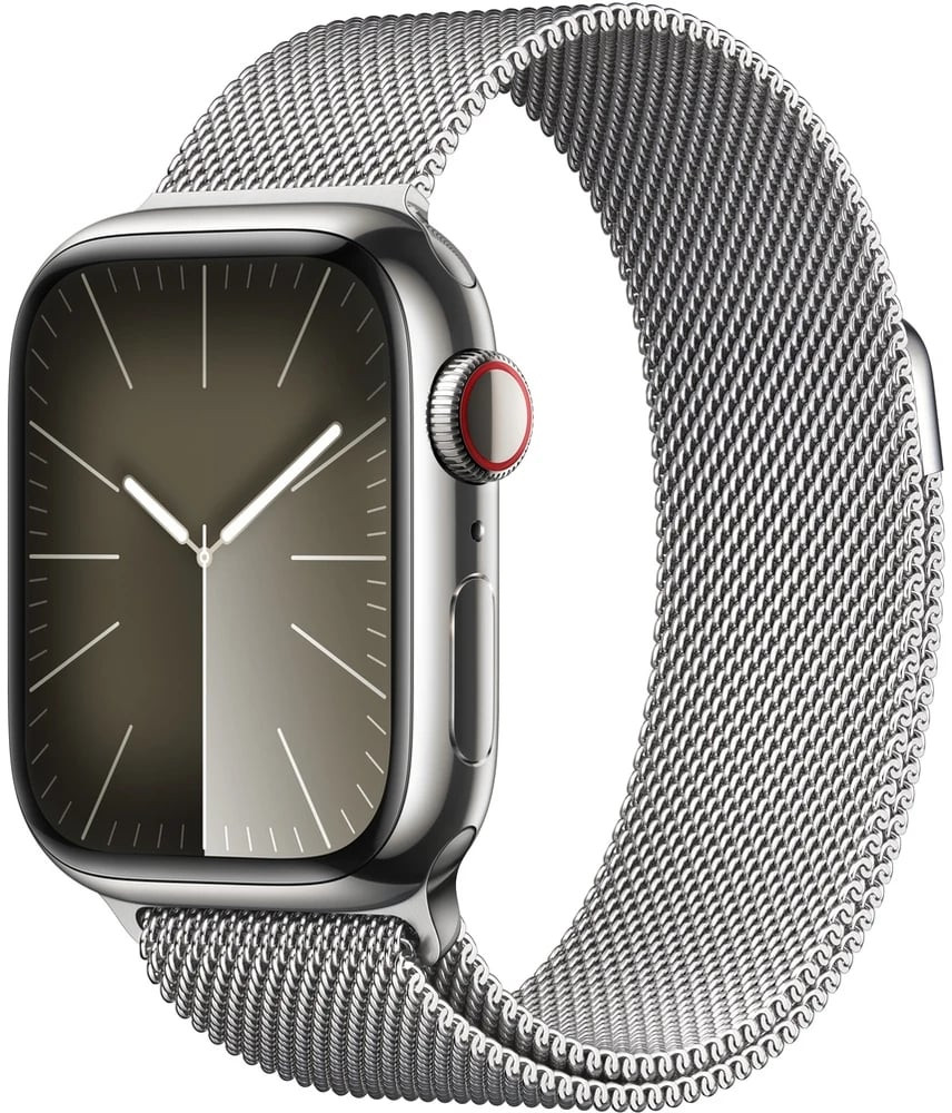 Zobrazit detail výrobku Apple Apple Watch Series 9 Cellular 41mm Stříbrná ocel se stříbrným milánským tahem