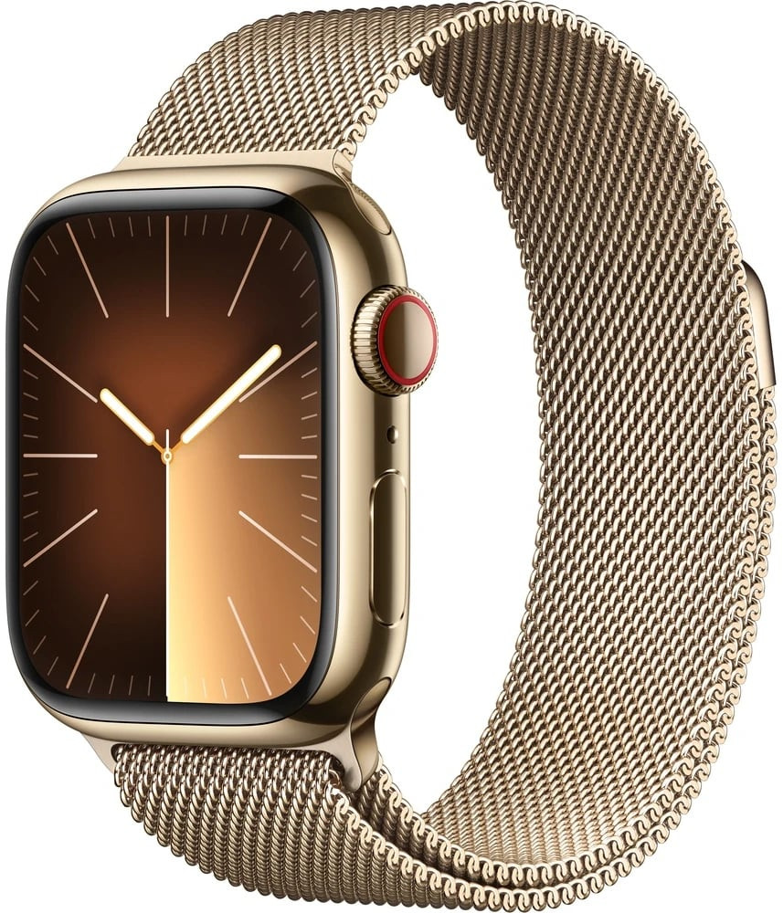 Apple Apple Watch Series 9 Cellular 41mm Zlatá ocel se zlatým milánským tahem