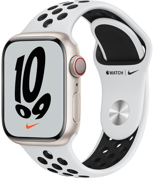 Apple Apple Watch Series Nike 7 GPS 41mm Starlight, Platinum/Black Sport Band