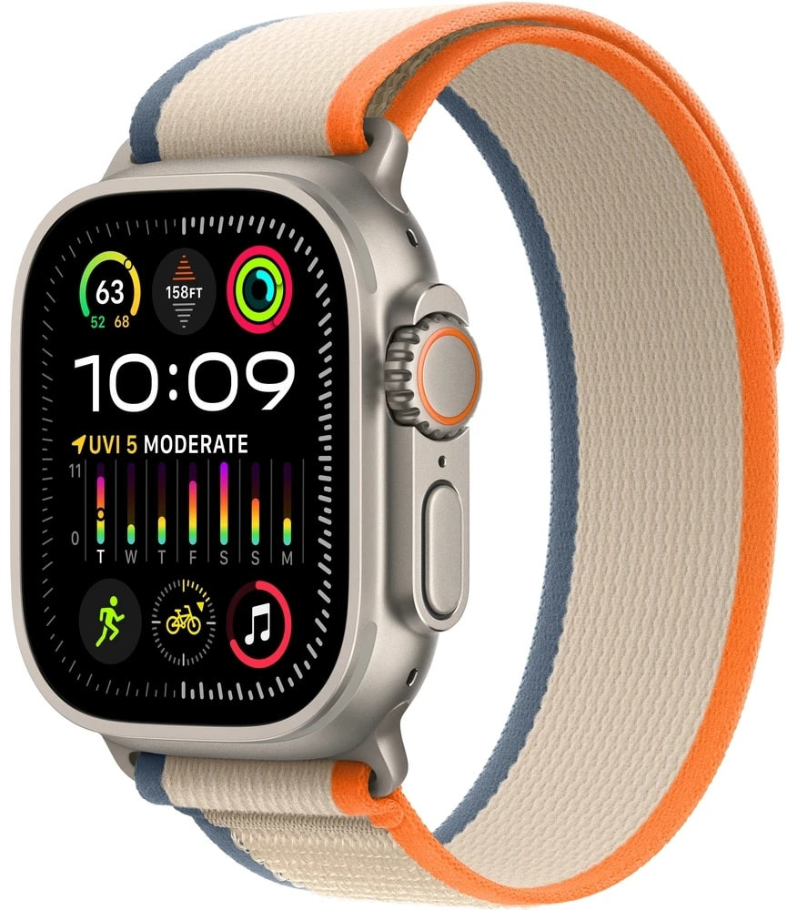 Apple Apple Watch Ultra 2 49mm titanová s oranžovobéžovým trailovým tahem M/L