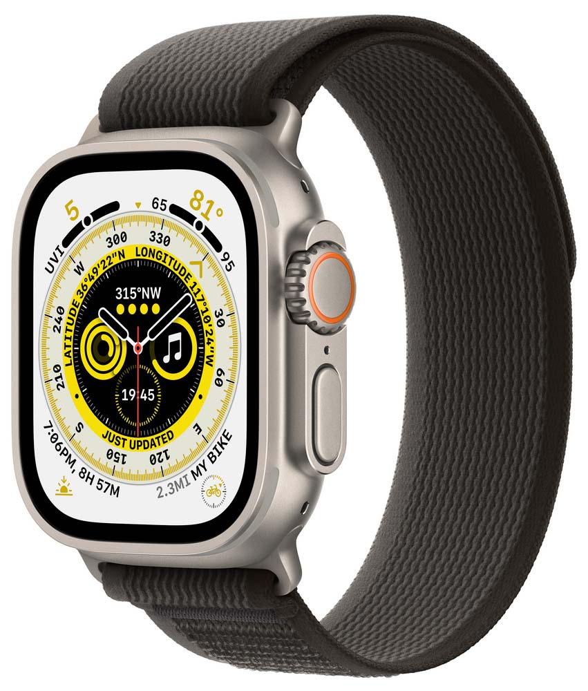Apple Apple Watch Ultra Cellular 49mm Titan, Black/Gray Trail Loop, M/L